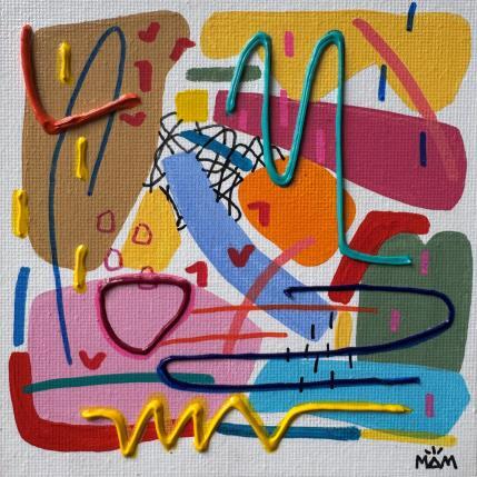 Painting HAPPY COMPO by Mam | Painting Pop-art Acrylic Minimalist, Society