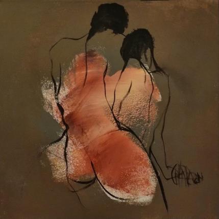 Peinture Tendresse 1 par Chaperon Martine | Tableau Figuratif Acrylique Nu