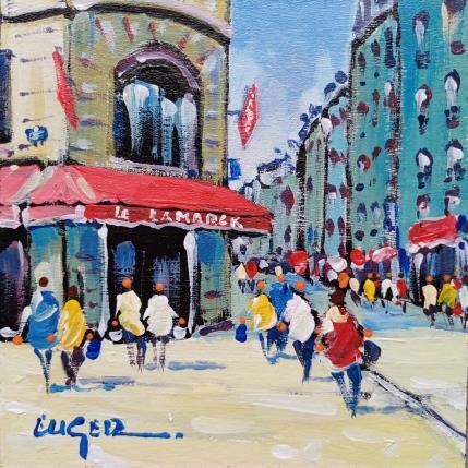 Peinture QUARTIER MONTMARTRE A PARIS par Euger | Tableau Figuratif Acrylique Scènes de vie, Société, Urbain