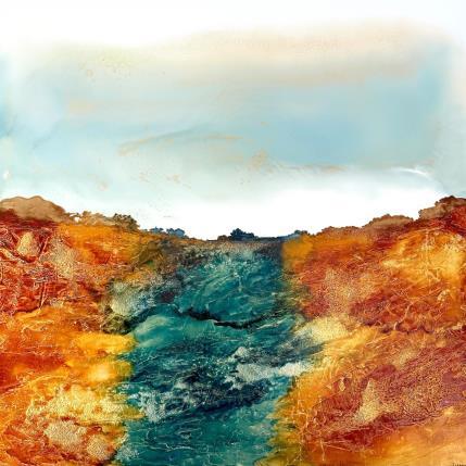 Painting 2086 - Bronze Âge 100x100 cm by Depaire Silvia | Painting Abstract Acrylic Landscapes, Marine, Minimalist