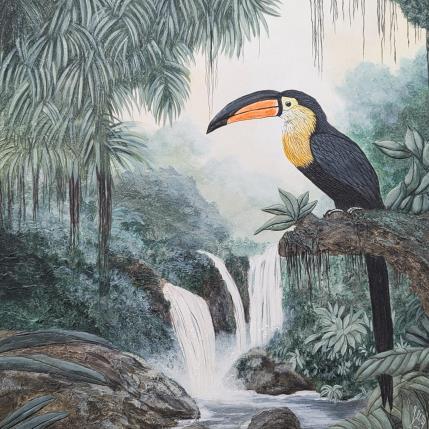 Peinture Savane du cerrado par Geiry | Tableau Matiérisme Résine Animaux, Paysages