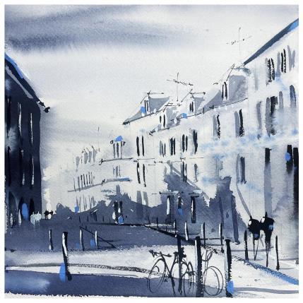 Peinture Monochrome dans le vieux Lille par Bailly Kévin  | Tableau Figuratif Aquarelle, Encre Architecture, Urbain
