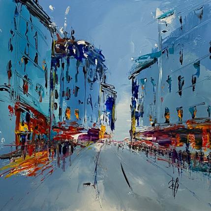 Peinture Vers 17h par Raffin Christian | Tableau Figuratif Huile Urbain