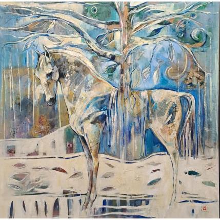 Peinture Le Cheval Zephyr par Machi | Tableau Figuratif Huile