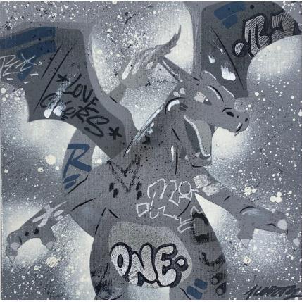 Painting Drac Gris by Kedarone | Painting Pop-art Acrylic, Graffiti Pop icons