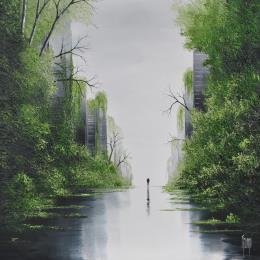 Painting Etre au monde by Galloro Maurizio | Painting Figurative Oil Urban