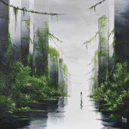 Painting Mouvement perpétuel by Galloro Maurizio | Painting Figurative Oil Urban