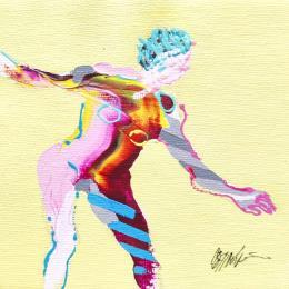 Painting The small plane  by Cressanne | Painting Figurative Acrylic, Ink Nude