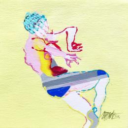 Painting Variation in yellow  by Cressanne | Painting Figurative Acrylic, Ink Nude