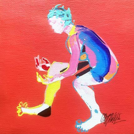 Peinture Yellow hand, red hand  par Cressanne | Tableau Figuratif Acrylique, Encre Nu