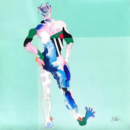 Peinture Half blue back par Cressanne | Tableau Figuratif Acrylique, Encre Nu