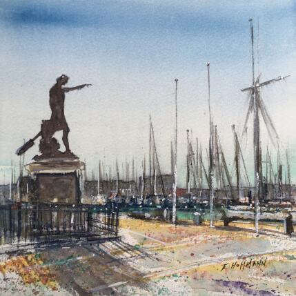 Peinture Toulon Statue du génie de la navigation  par Hoffmann Elisabeth | Tableau Figuratif Aquarelle Urbain