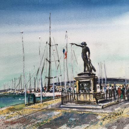 Painting Toulon le veilleur du port  by Hoffmann Elisabeth | Painting Figurative Watercolor Marine, Pop icons, Urban