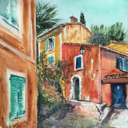 Peinture Maisons colorées du Sud par Hoffmann Elisabeth | Tableau Figuratif Aquarelle Urbain