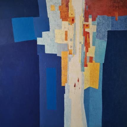 Peinture Carrer deconstruït par Tomàs | Tableau Abstrait Huile Scènes de vie, Société, Urbain