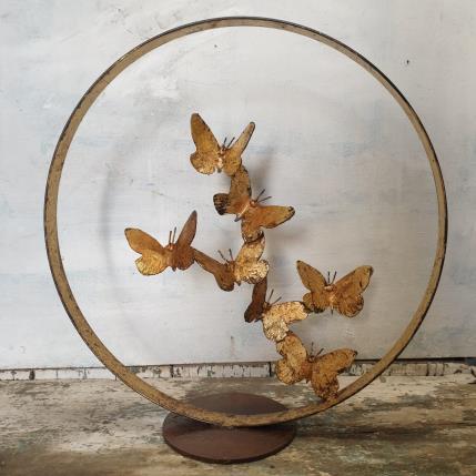 Sculpture Envolée aux 7 papillons par Eres Nicolas | Sculpture Figuratif Métal Animaux