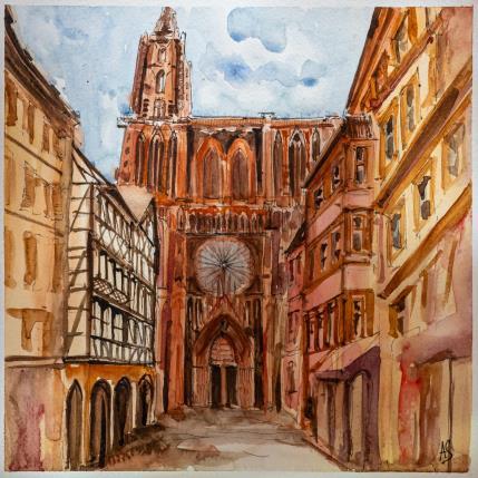 Peinture Cathédrale de Strasbourg par Sorokopud Angelina | Tableau