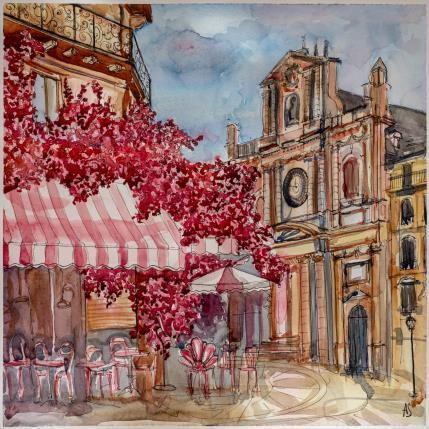 Peinture Sous les pétales roses par Sorokopud Angelina | Tableau