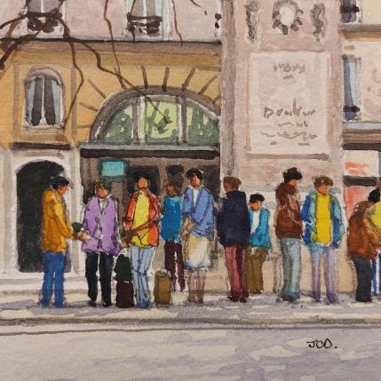 Peinture Le Parisien, Bld St Germain par Decoudun Jean charles | Tableau Figuratif Aquarelle Urbain