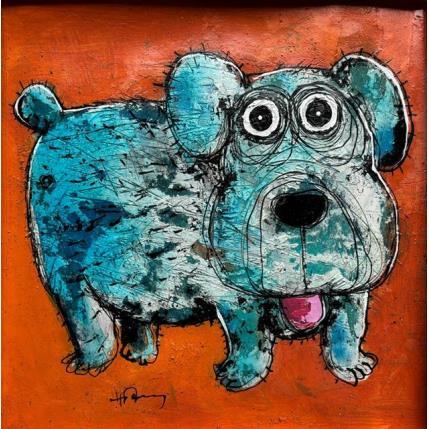 Peinture Tout essoufflé ! par Maury Hervé | Tableau Art Singulier Acrylique, Encre, Pigments, Sable Animaux