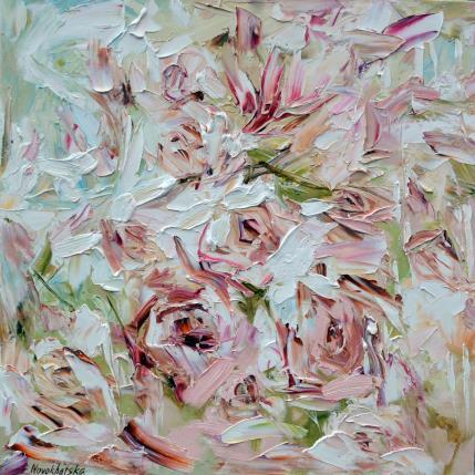 Peinture Roses blanches par Novokhatska Olga | Tableau Abstrait Huile Nature