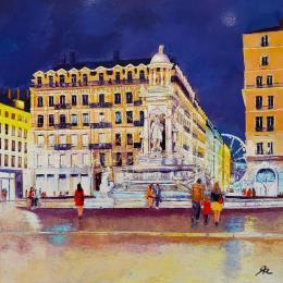 Painting  PLACE DES JACOBINS     Rigaux 80x80 No Name 112-1477-20250205-2 by Rigaux Régis | Painting Figurative Oil Urban