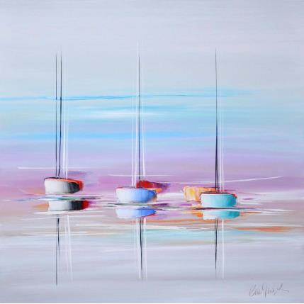 Peinture Aube sur Océan par Munsch Eric | Tableau Figuratif Acrylique, Huile Marine