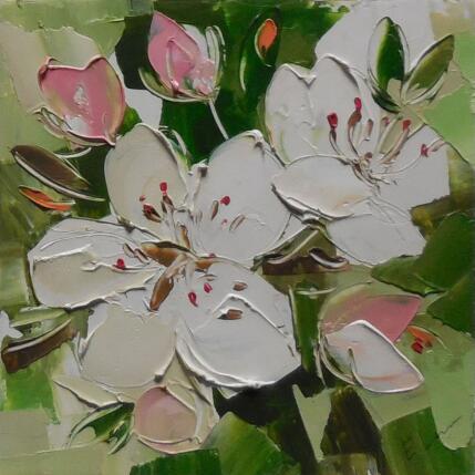 Peinture Peony Bouquet par Lunetskaya Elena | Tableau Figuratif Huile Minimaliste, Nature, Paysages