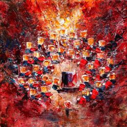 Painting Concert rouge by Reymond Pierre | Painting Figurative Oil Music