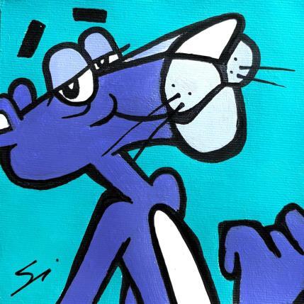 Peinture VIOLET PINK PANTHER par Mestres Sergi | Tableau Pop-art Acrylique, Graffiti Icones Pop