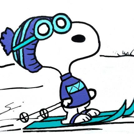 Peinture SNOOPY  IN FLUOR SKI par Mestres Sergi | Tableau Pop-art Acrylique, Graffiti Icones Pop