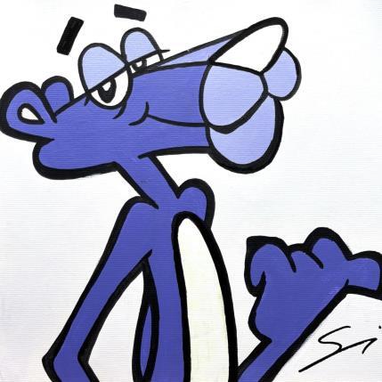 Peinture VIOLET FLUOR PANTHERE  par Mestres Sergi | Tableau Pop-art Acrylique, Graffiti Icones Pop