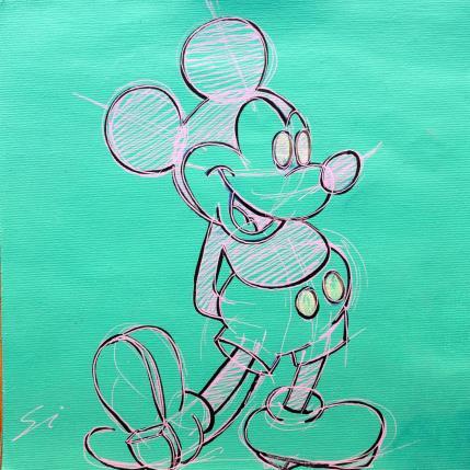 Peinture MICKEY FLUOR EYES par Mestres Sergi | Tableau Pop-art Acrylique, Graffiti Icones Pop