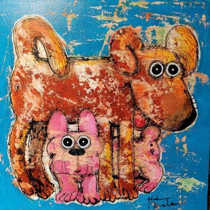 Peinture Mon meilleur copain par Maury Hervé | Tableau Art Singulier Animaux