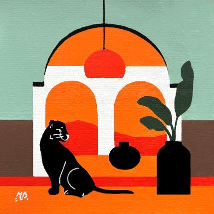 Peinture Orange Glow par Birsak Mariah | Tableau Figuratif Acrylique Animaux, Architecture, Paysages