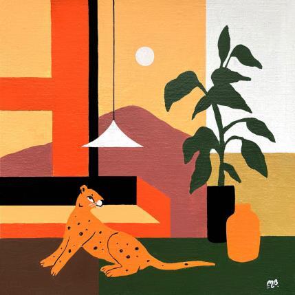 Peinture Golden Afternoon par Birsak Mariah | Tableau Figuratif Acrylique Animaux, Architecture, Nature