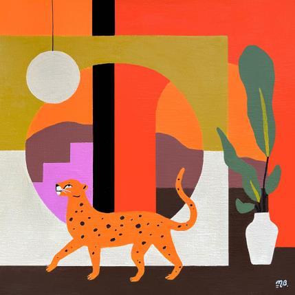 Peinture Watching the Outside World par Birsak Mariah | Tableau Figuratif Acrylique Animaux, Architecture, Nature