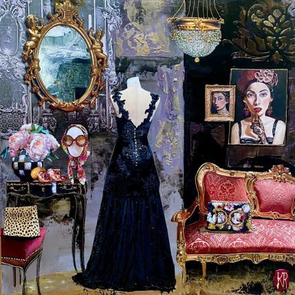 Peinture Dolce Gabbana 5 par Romanelli Karine | Tableau Figuratif Acrylique, Collage, Feuille d'or, Papier, Pastel, Posca Mode