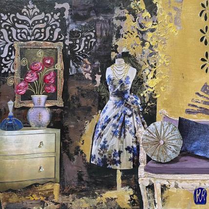 Peinture Bouquets  par Romanelli Karine | Tableau Figuratif Acrylique, Collage, Papier, Pastel, Posca Mode