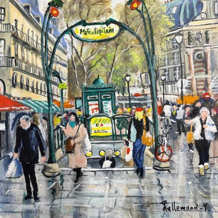 Peinture Métro près des Champs Élysées  par Lallemand Yves | Tableau Figuratif Acrylique Urbain