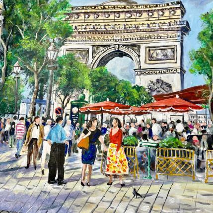 Gemälde Près des Champs Élysées  von Lallemand Yves | Gemälde Figurativ Acryl Urban