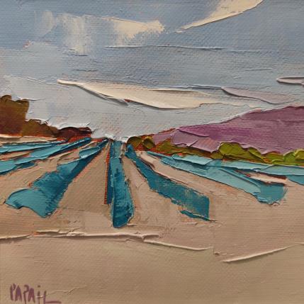 Peinture Les lavandes bleues par PAPAIL | Tableau Abstrait Huile Paysages