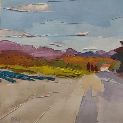 Peinture Campagne provençale par PAPAIL | Tableau Abstrait Huile Paysages