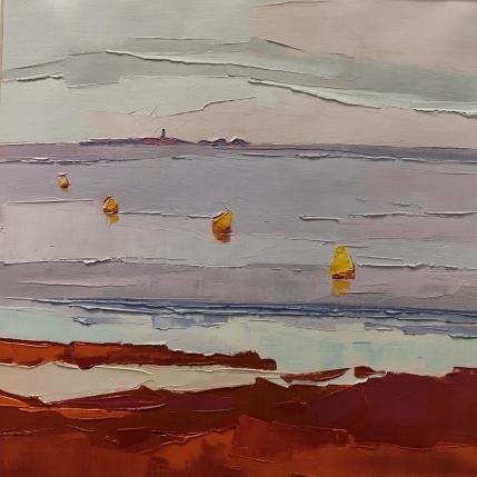 Peinture Mer calme en hiver par PAPAIL | Tableau Abstrait Huile Paysages