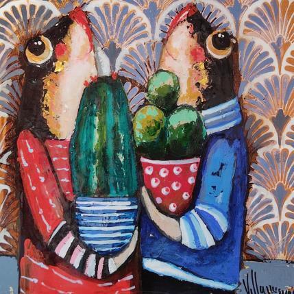 Peinture Novios de Garden par Villanueva Puigdelliura Natalia | Tableau Figuratif