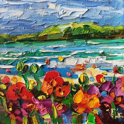 Peinture Poppies on the coast par Georgieva Vanya | Tableau Figuratif Huile Paysages