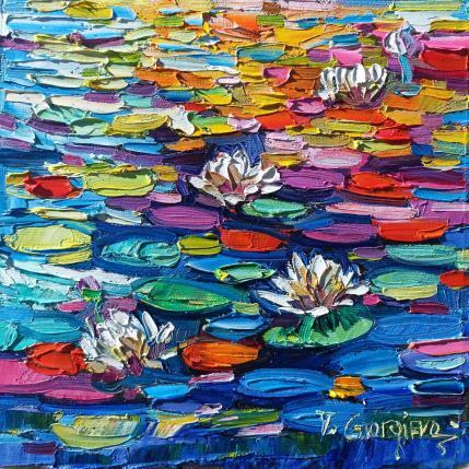 Painting Water lilies reflections  by Georgieva Vanya | Painting Figurative Oil Landscapes, Pop icons