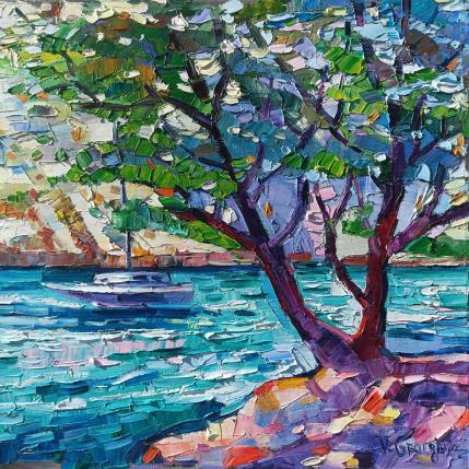 Peinture Sailing on the blue sea par Georgieva Vanya | Tableau Figuratif Huile Paysages