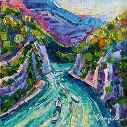 Peinture Cristal Verdon par Georgieva Vanya | Tableau Figuratif Huile Paysages