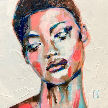 Painting Enjoy the silence by Coco | Painting Figurative Acrylic Portrait